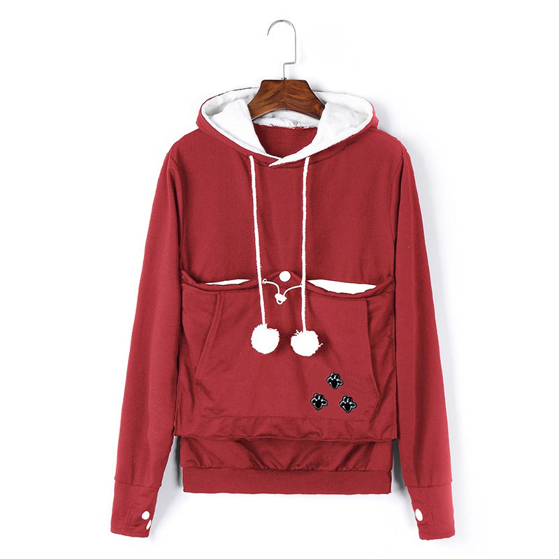 Dames Kattenknuffel Trui met Zacht Materiaal Rood