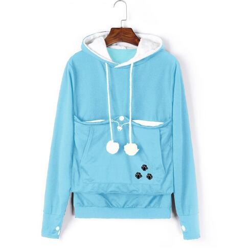 Dames Kattenknuffel Trui met Zacht Materiaal Blauw