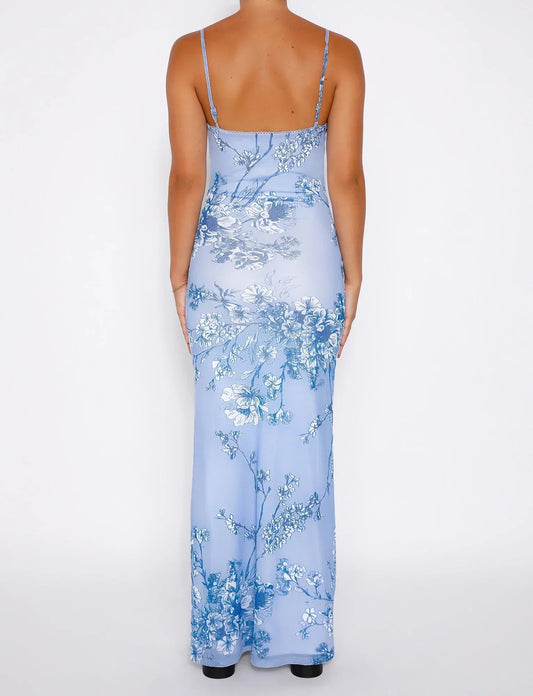 Dames Lange Jurk met Bloemenprint