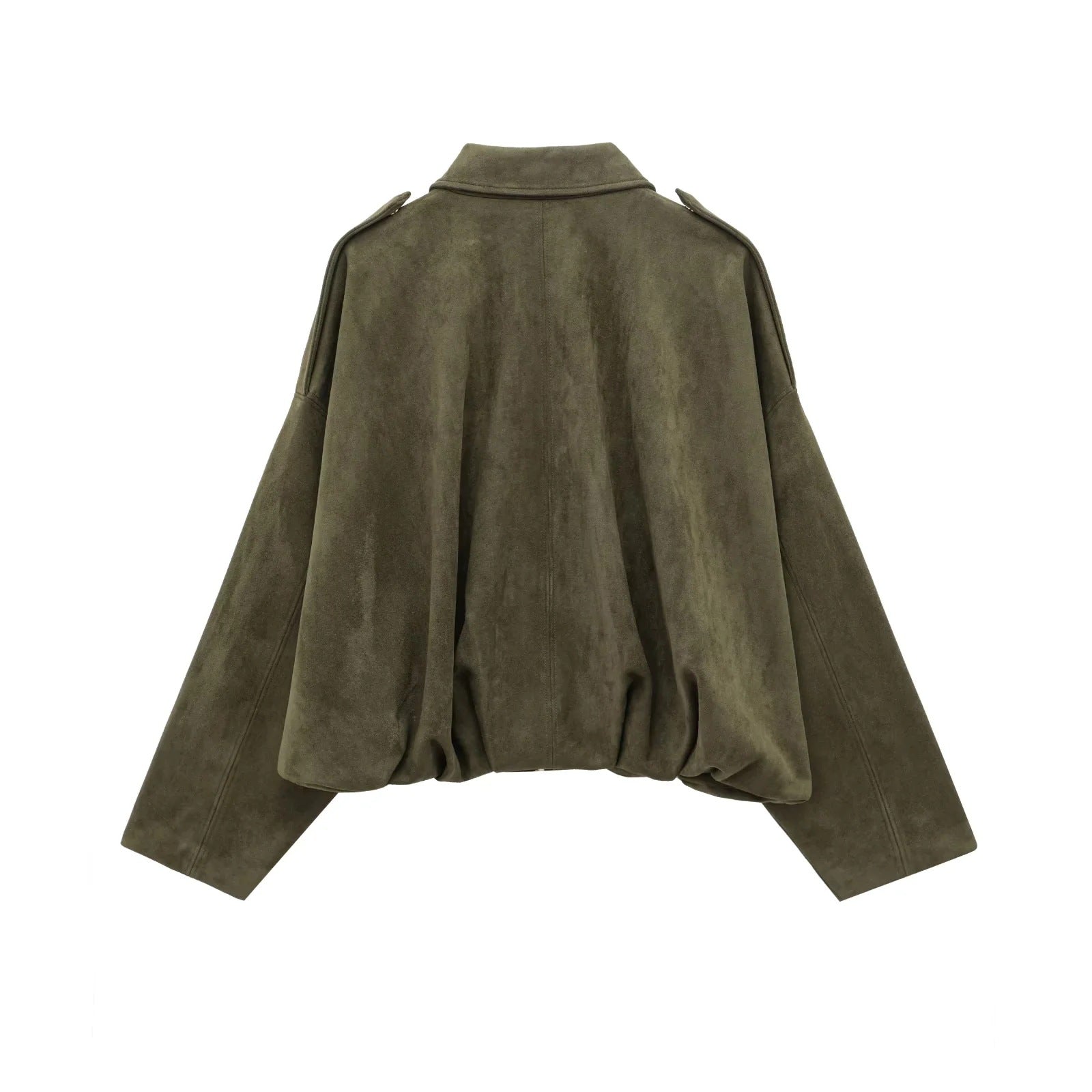 Dames Tussenjas Oversized met Knoopsluiting en Opstaande Kraag