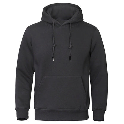 Heren Basic Effen Hoodie met Capuchon Zwart