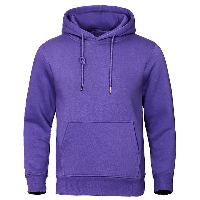 Heren Basic Effen Hoodie met Capuchon Paars