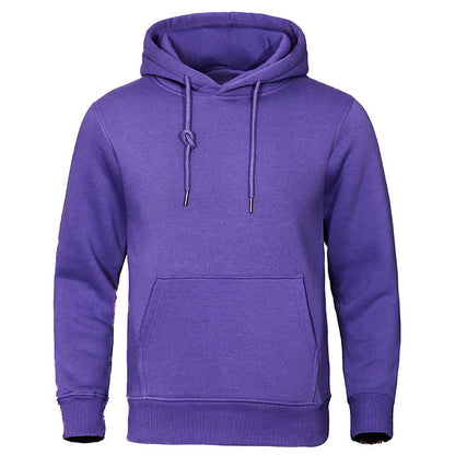 Heren Basic Effen Hoodie met Capuchon Paars