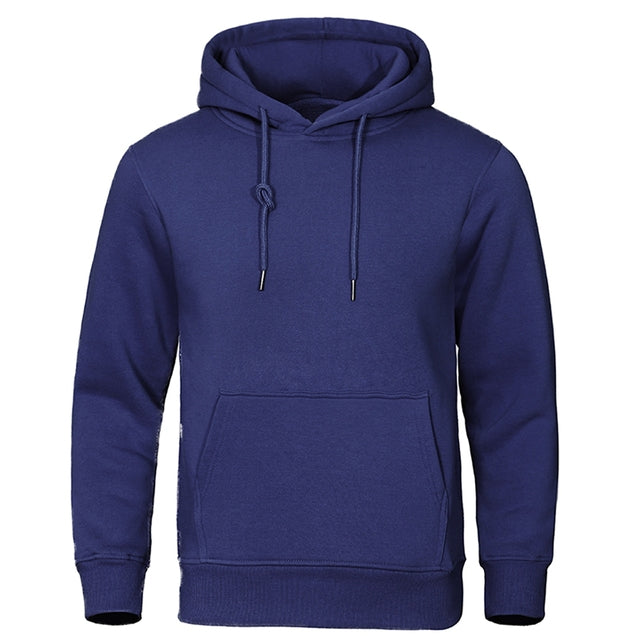 Heren Basic Effen Hoodie met Capuchon Donkerblauw