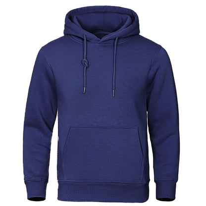 Heren Basic Effen Hoodie met Capuchon Donkerblauw