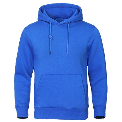 Heren Basic Effen Hoodie met Capuchon Blauw