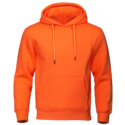 Heren Basic Effen Hoodie met Capuchon Oranje