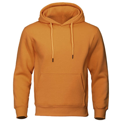 Heren Basic Effen Hoodie met Capuchon Bruin