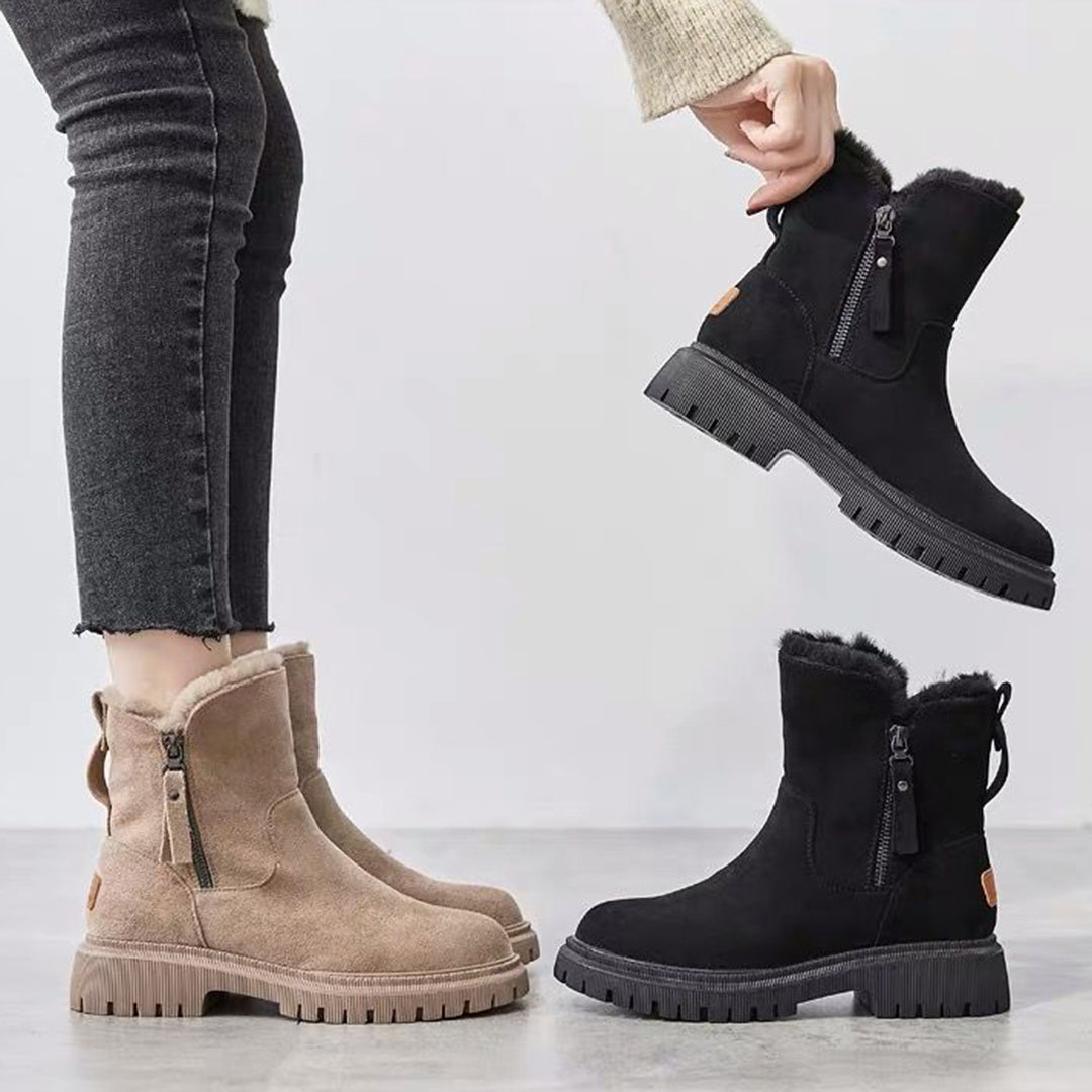 Dames Enkel Boots met Ritssluiting en Blokhak