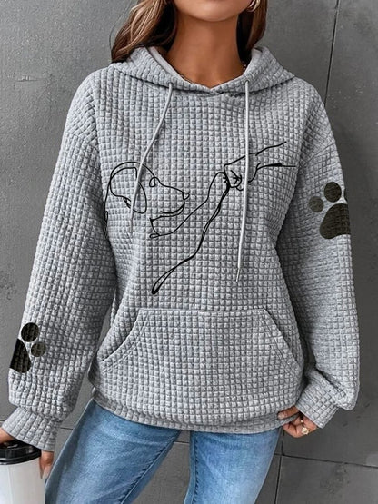 Dames Hoodie met Trekkoord Grijs