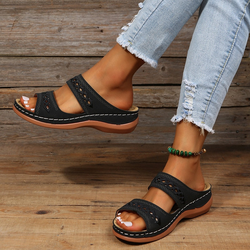 Dames Sandalen Boho Stijl Zwart