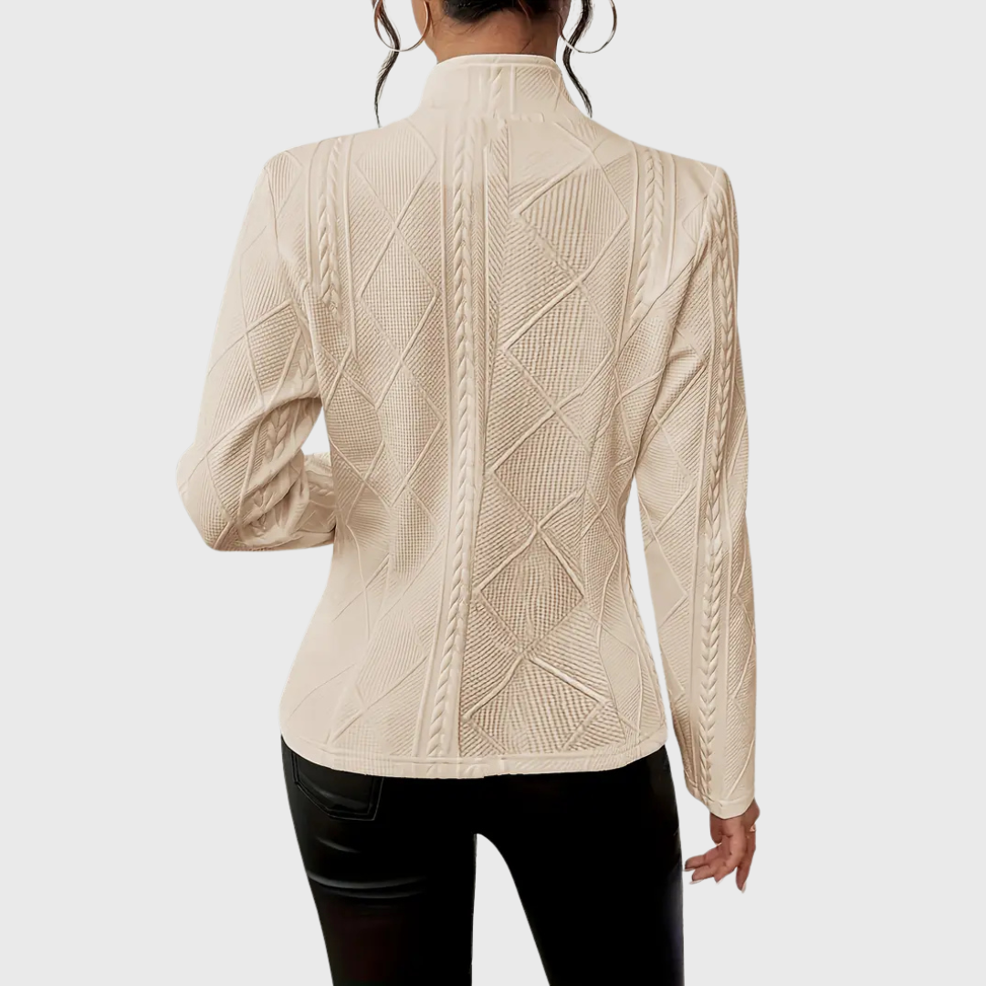 Dames Blazer met Knoopsluiting en Licht Getailleerde Pasvorm