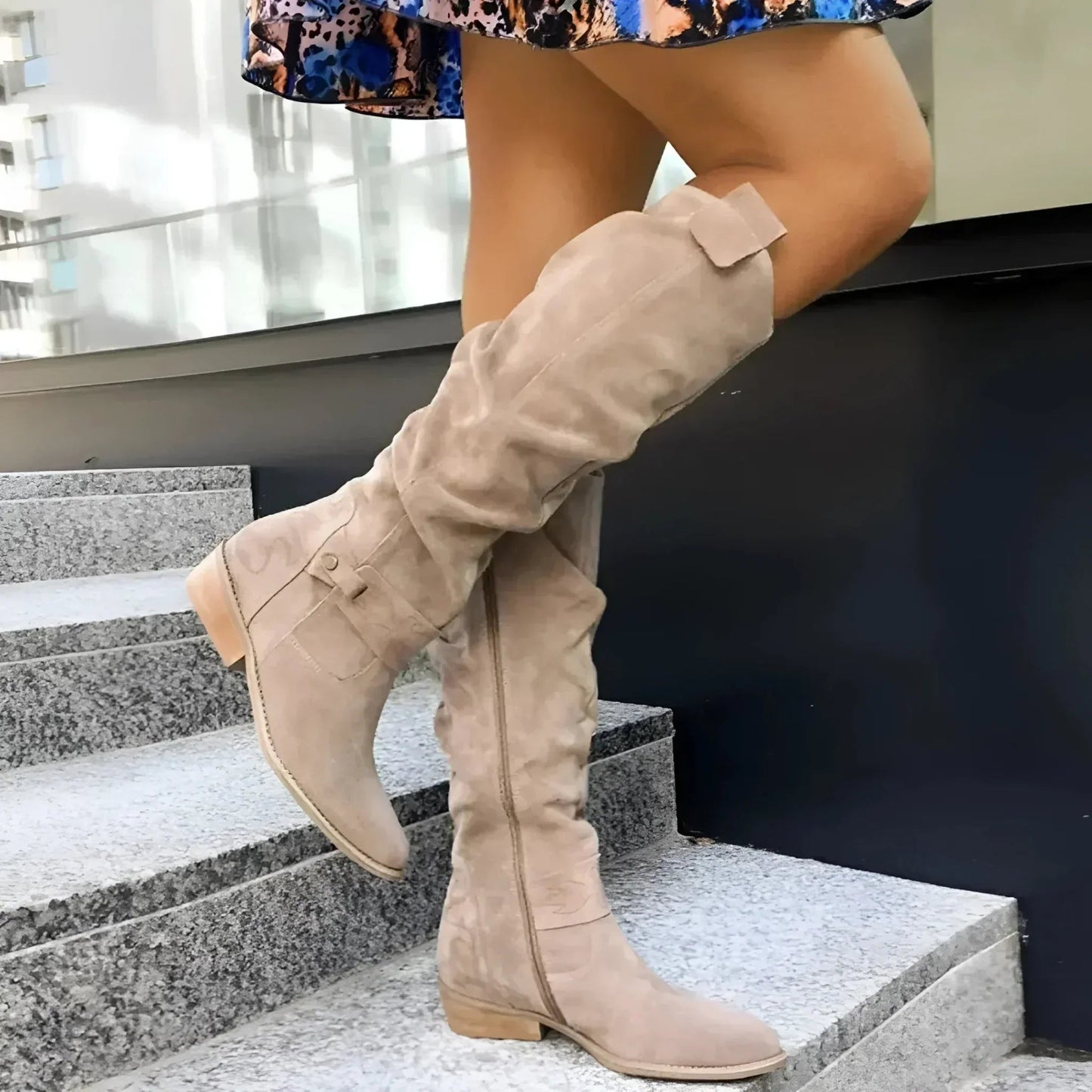 Hoge Dameslaarzen met Antislipzool Beige