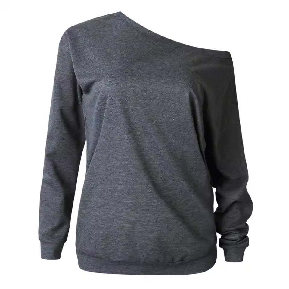 Dames Trui met Asymmetrische Halslijn en Lange Mouwen