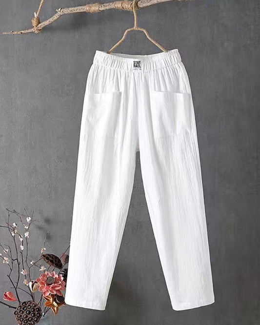 Dames Lange broek Katoen Wit