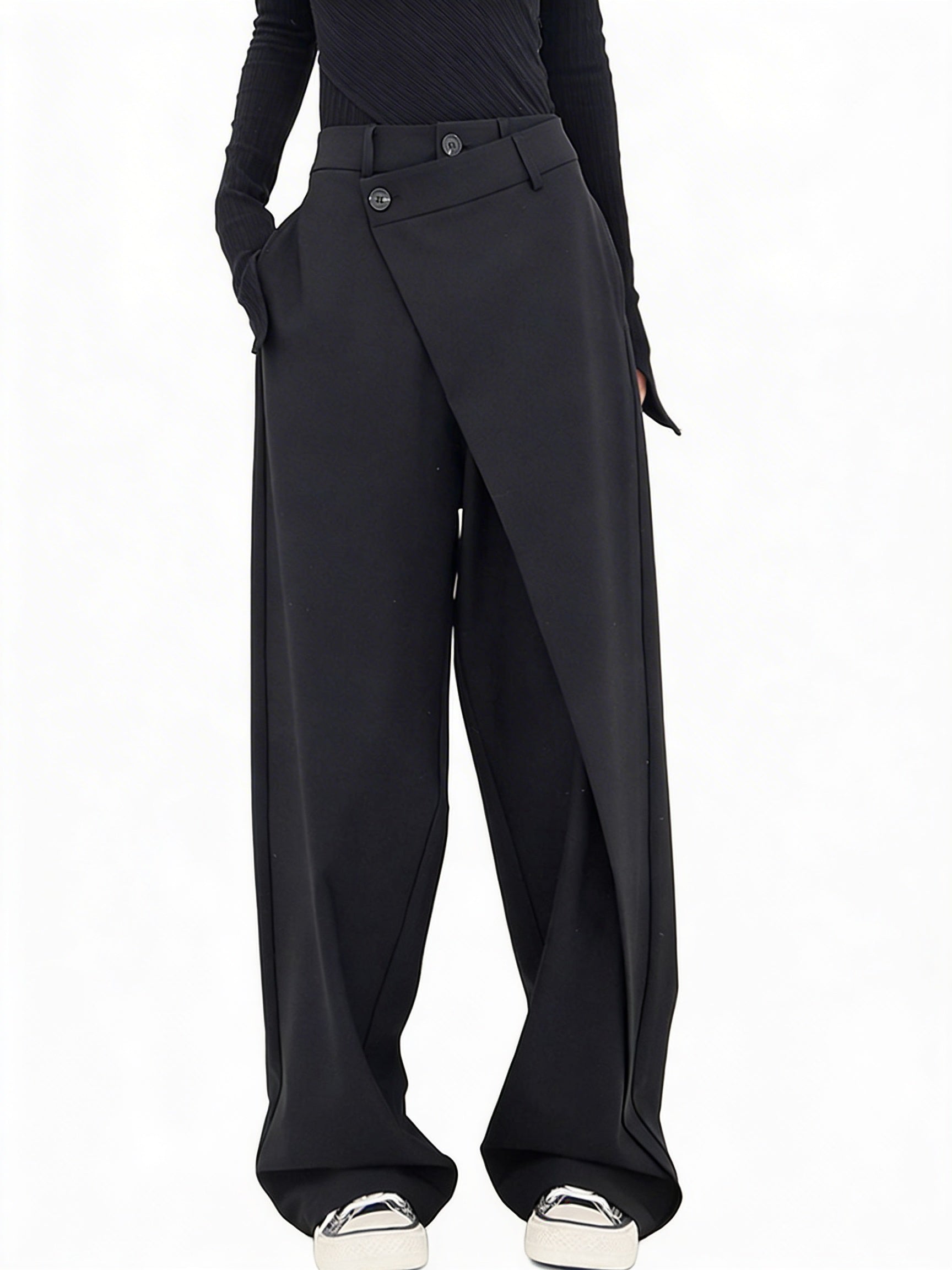 Dames Asymmetrische Broek met Wijde Pijpen
