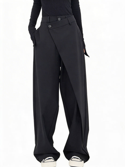Dames Asymmetrische Broek met Wijde Pijpen