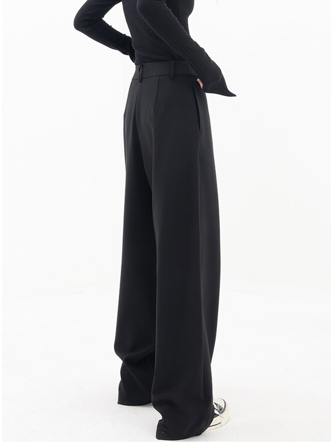 Dames Asymmetrische Broek met Wijde Pijpen