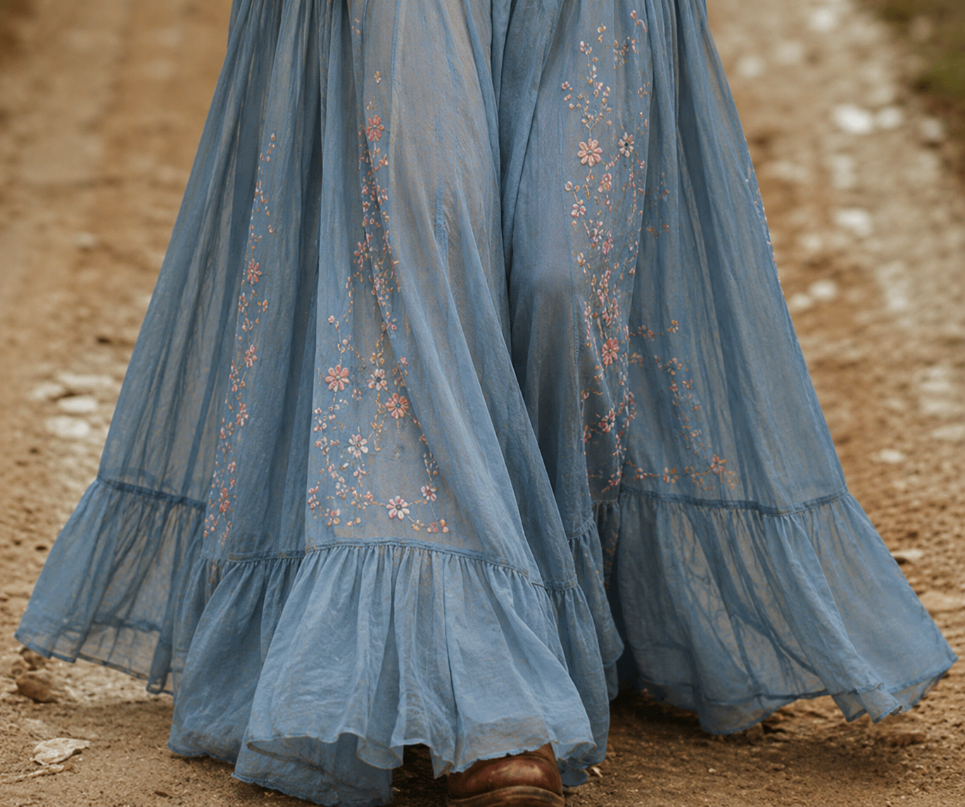 Dames Boho Maxi Jurk met Bloemenprint, Lange Mouw en Diepe V-hals