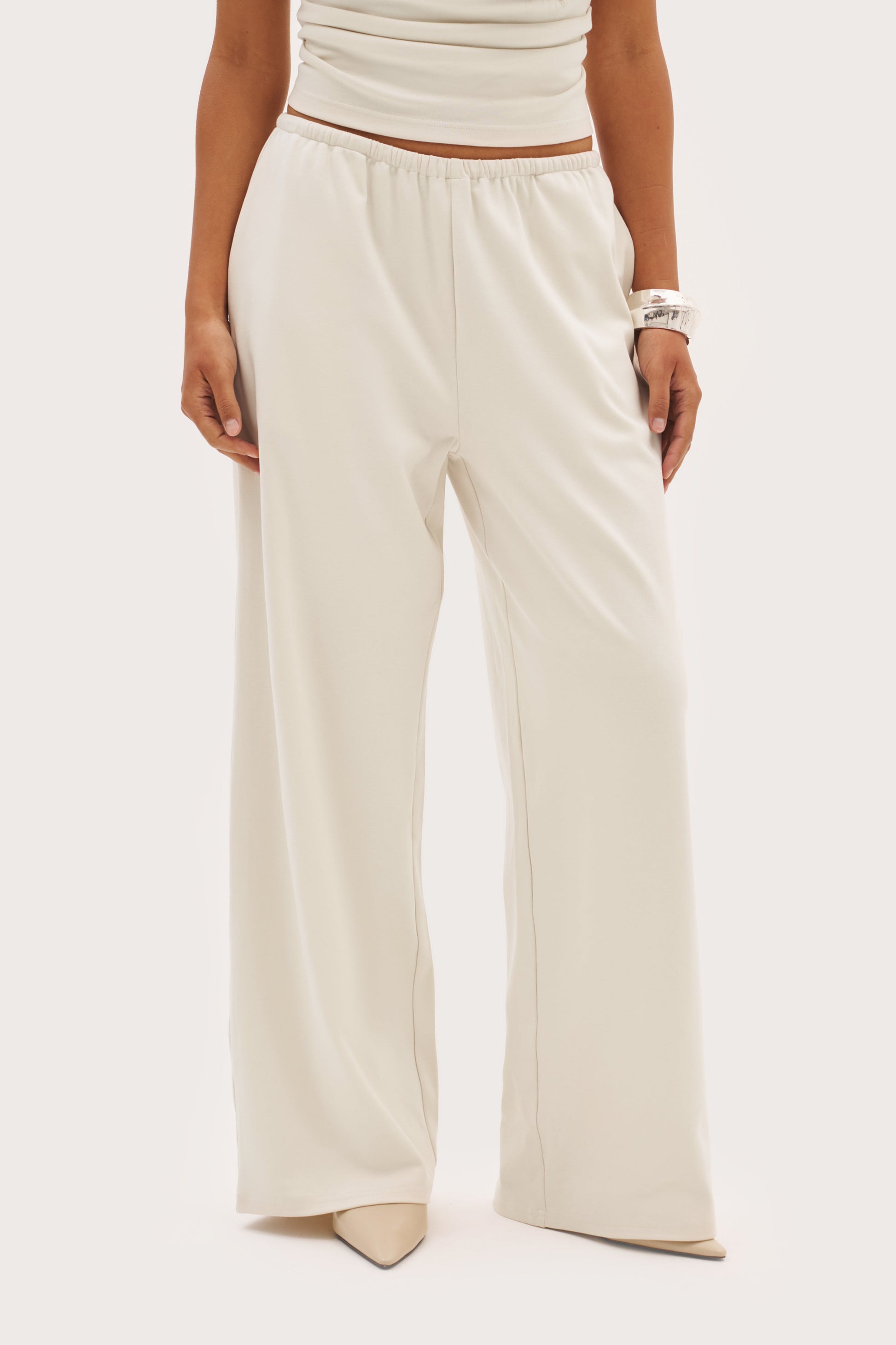 Dames Broek Wide Leg met Elastische Taille en Steekzakken