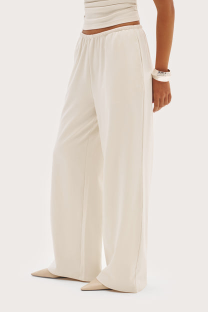 Dames Broek Wide Leg met Elastische Taille en Steekzakken