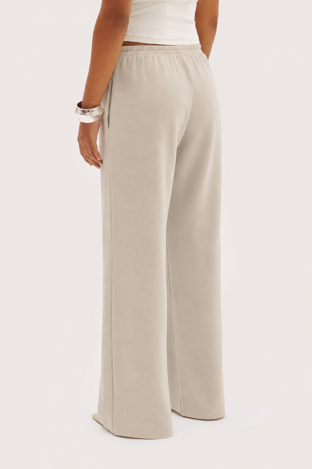 Dames Broek Wide Leg met Elastische Taille en Steekzakken