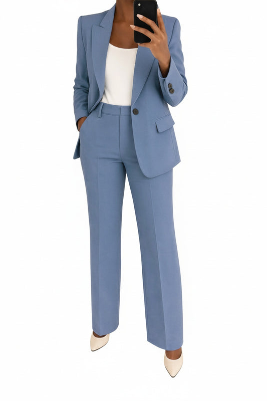 Dames Broekpak met Blazer en Wide Leg Broek