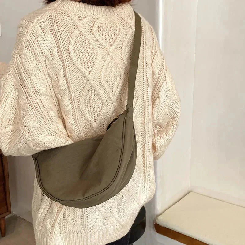 Dames Crossbody Tas Halve Maan Verstelbare Schouderriem