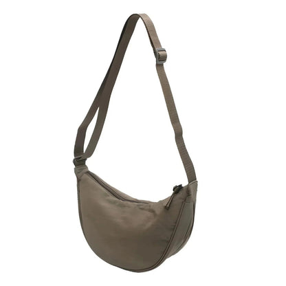 Dames Crossbody Tas Halve Maan Verstelbare Schouderriem Olijfgroen