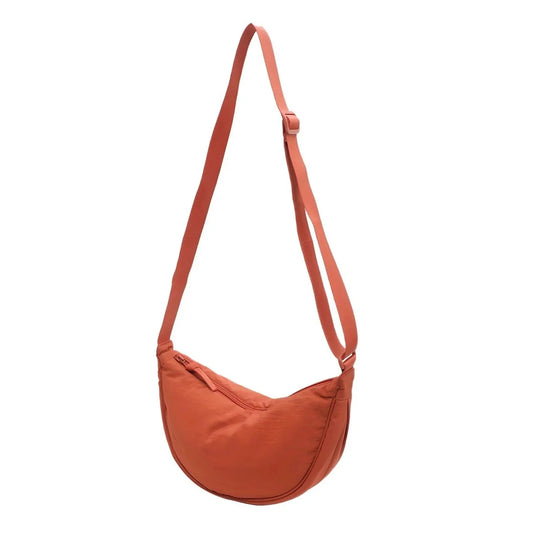 Dames Crossbody Tas Halve Maan Verstelbare Schouderriem Oranje