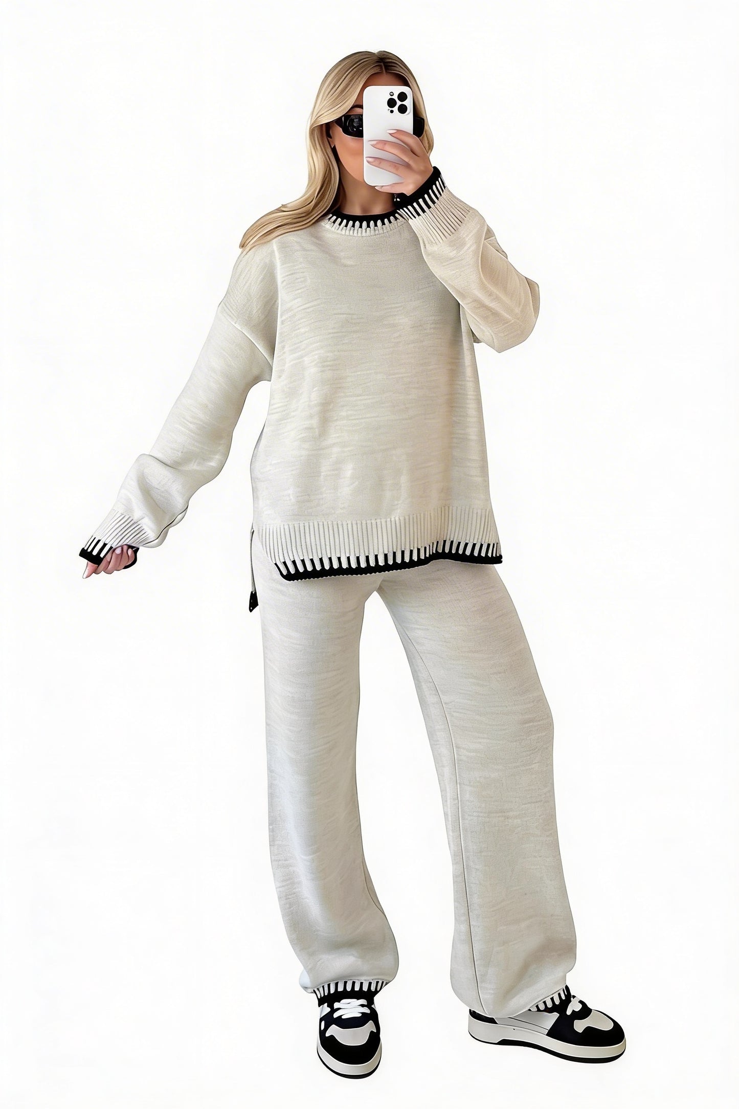 Dames Co-ord Set met Contrastbies