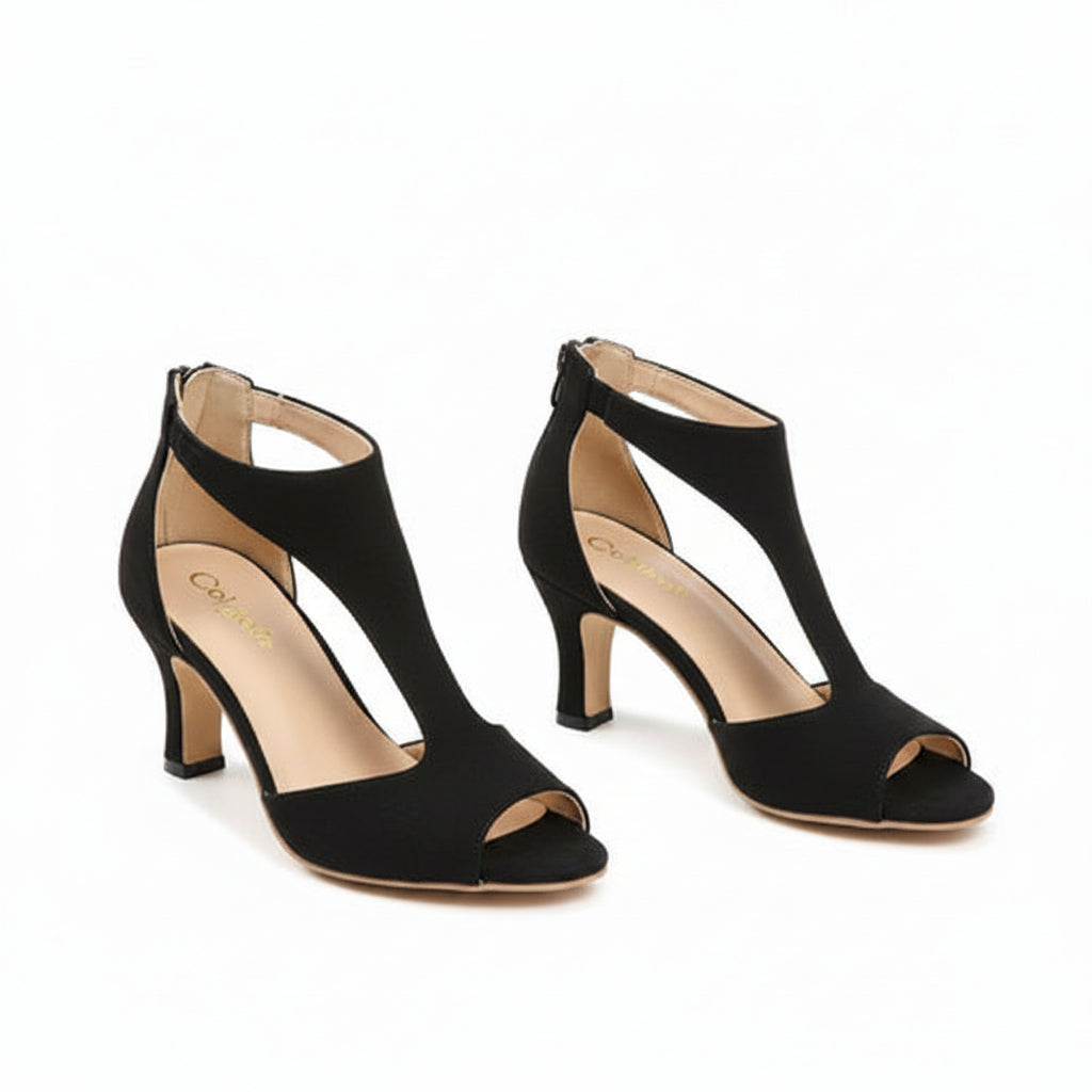 Dames High Heels met Peep Toe en Enkelband met Ritssluiting