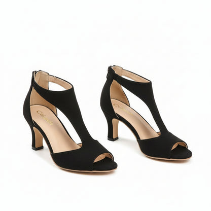 Dames High Heels met Peep Toe en Enkelband met Ritssluiting