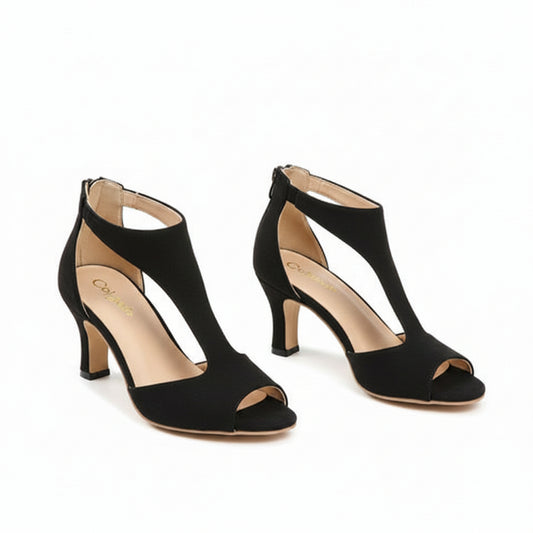 Dames High Heels met Peep Toe en Enkelband met Ritssluiting