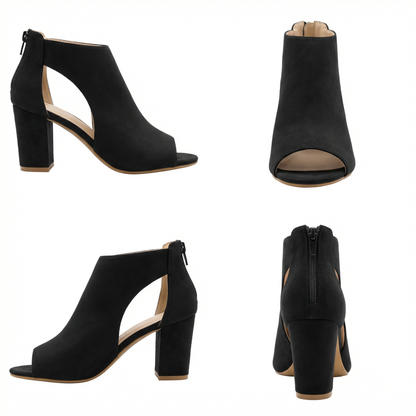 Dames High Heels Sandalen met T-band en Peep Toe Ritssluiting