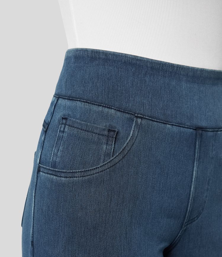 Dames Jeans Wide Leg met Hoge Taille en Elastische Band