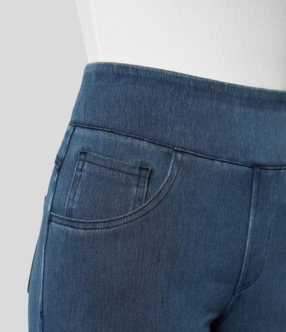 Dames Jeans Wide Leg met Hoge Taille en Elastische Band