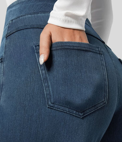 Dames Jeans Wide Leg met Hoge Taille en Elastische Band