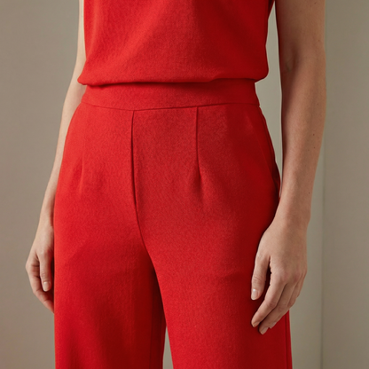 Dames Jumpsuit Mouwloos met Ronde Hals en Wijde Pijpen