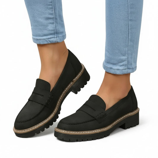 Dames Loafers met Profielzool en Penny Strap