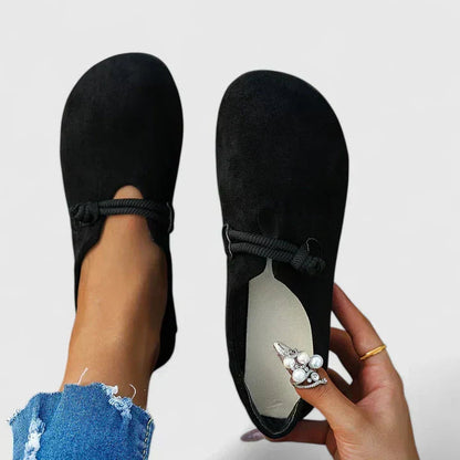 Dames Loafers met Touwdetail en Ronde Neus Zwart