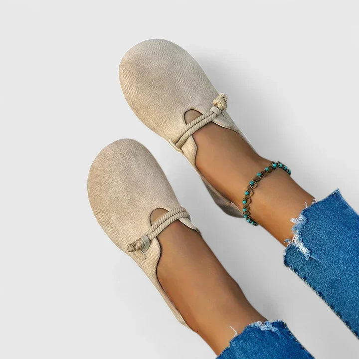 Dames Loafers met Touwdetail en Ronde Neus