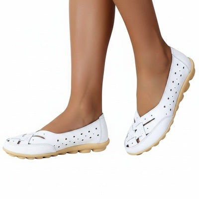 Dames Loafers met Uitgesneden Design en Platte Zool