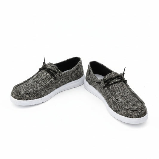 Dames Loafers met Vetersluiting en Witte Zool