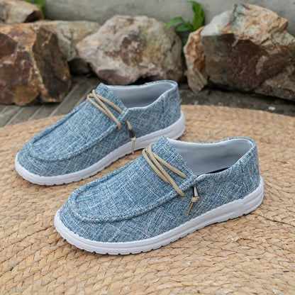 Dames Loafers met Vetersluiting en Witte Zool