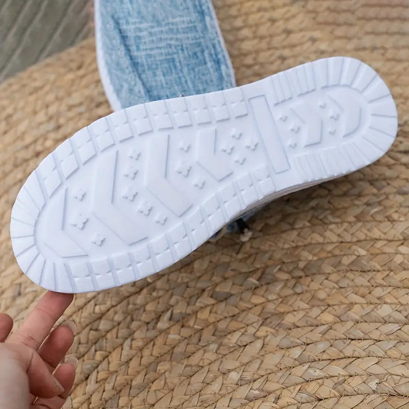 Dames Loafers met Vetersluiting en Witte Zool