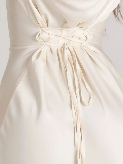 Dames Maxi Avondjurk met Lange Mouwen en Cowl-hals