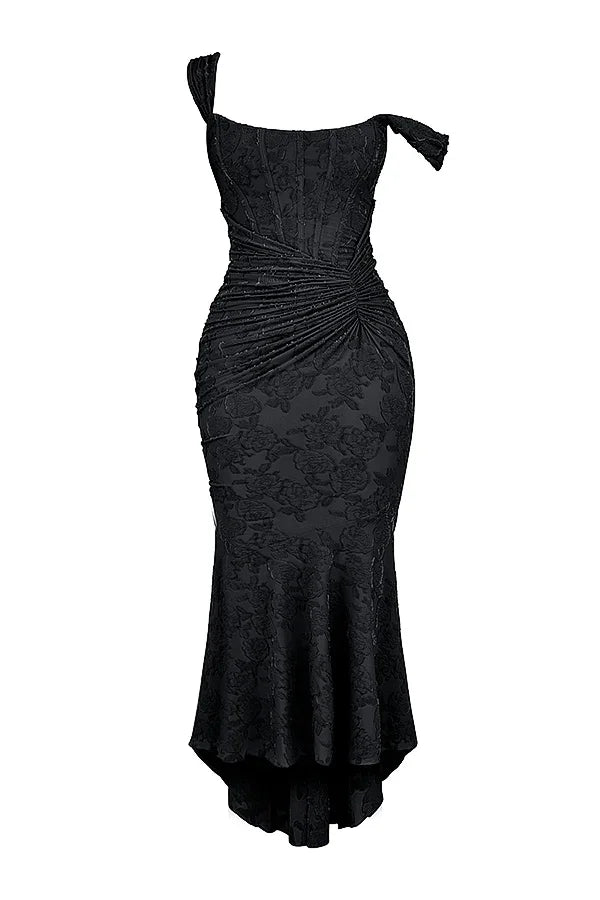 Dames Maxi Jurk Mouwloos met Bloemenprint en Corset Bodice