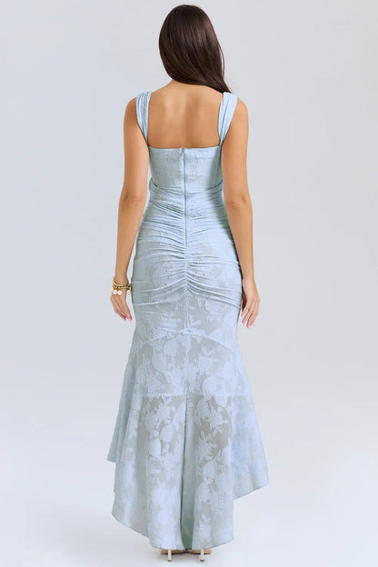 Dames Maxi Jurk Mouwloos met Bloemenprint en Corset Bodice