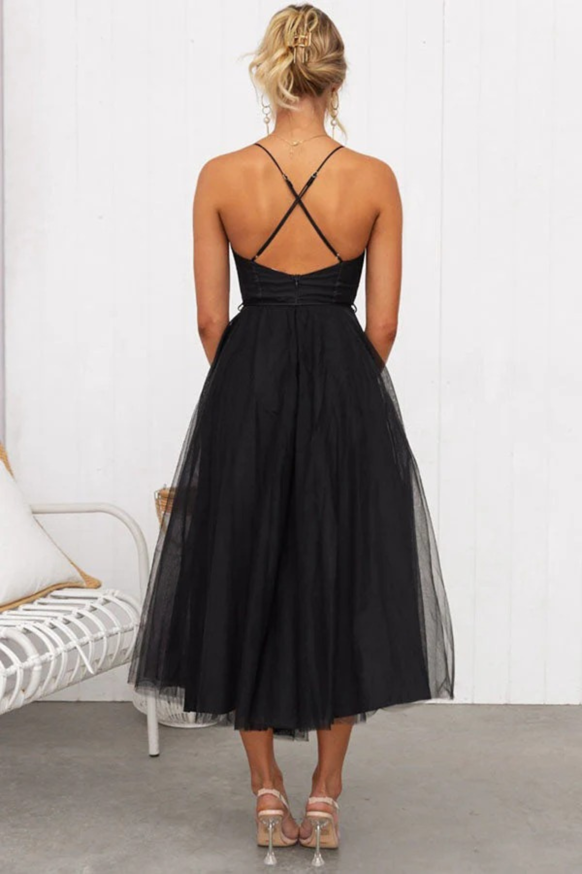 Dames Midi Jurk met Corset en Tule Rok voor Bruiloften en Avondgelegenheden